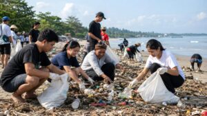 Komunitas Pesisir Uburubur Gelar Aksi Bersih Pantai dan Edukasi Sampah Laut